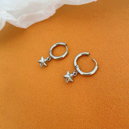 Stray Kids Hyunjin’s Style Titanium Steel Star Earrings
