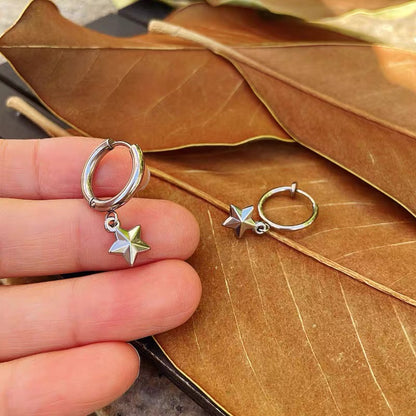 Stray Kids Hyunjin’s Style Titanium Steel Star Earrings