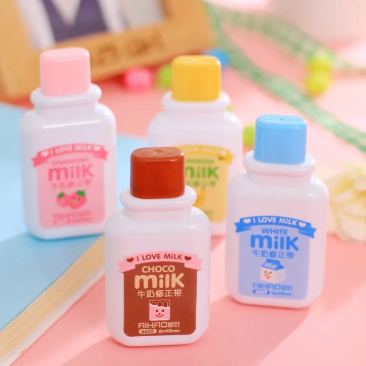 Cute Kawaii Milk Bottle White Corrector Tape SET