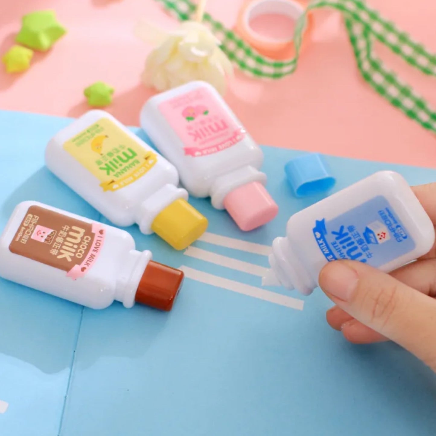 Cute Kawaii Milk Bottle White Corrector Tape SET