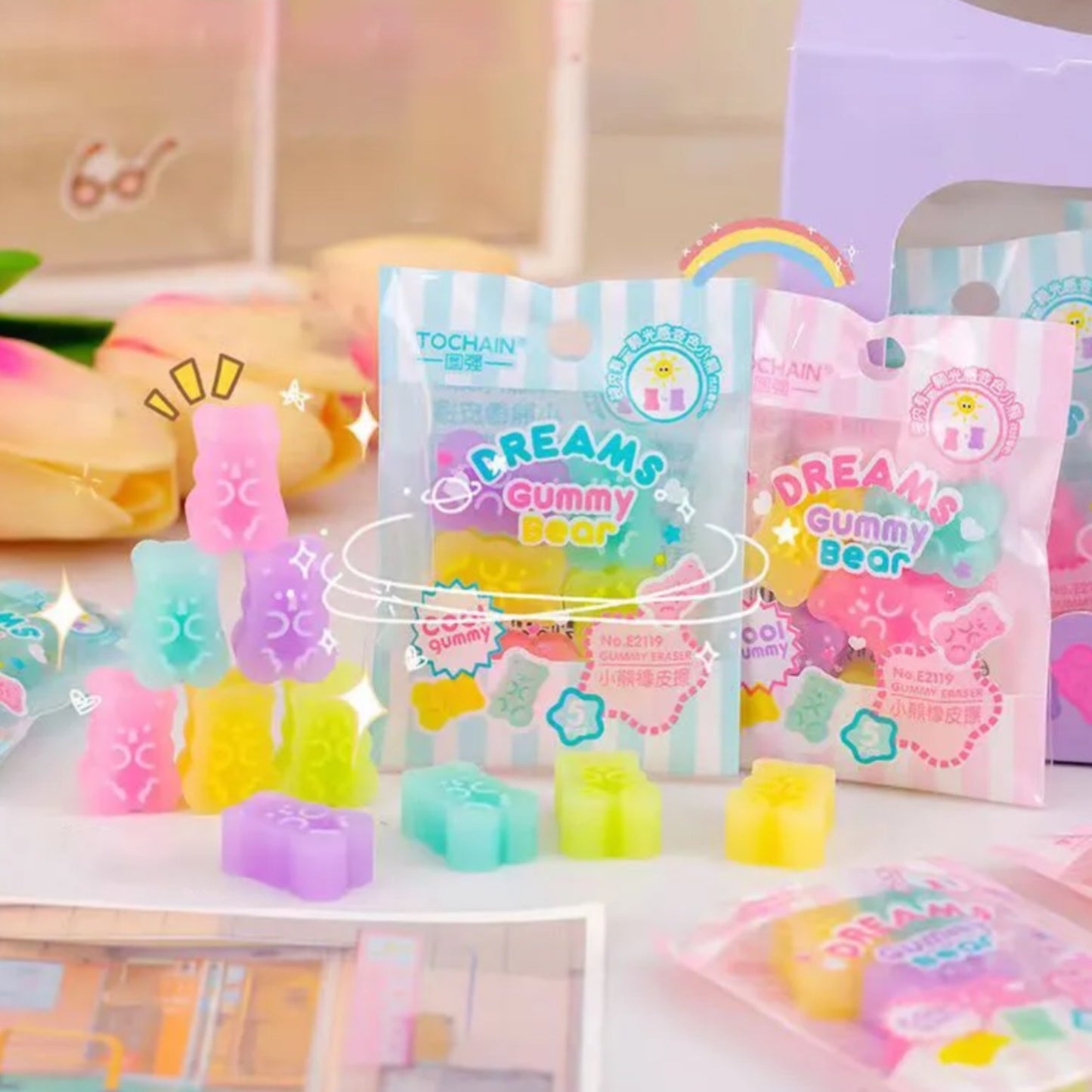 Cute Baby Bear Eraser 5pcs SET