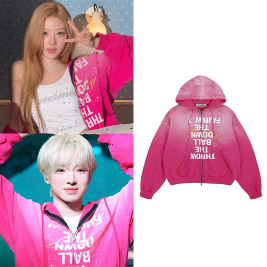 H2H Stella & RIIZE Sakuya Style Rude Pink Hoodie