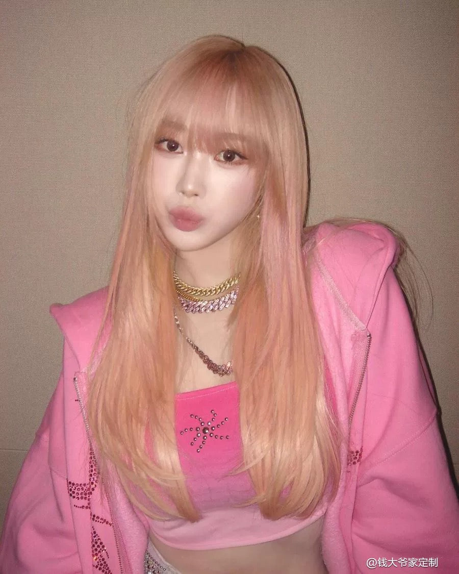 aespa Style Pink Logo Hoodie