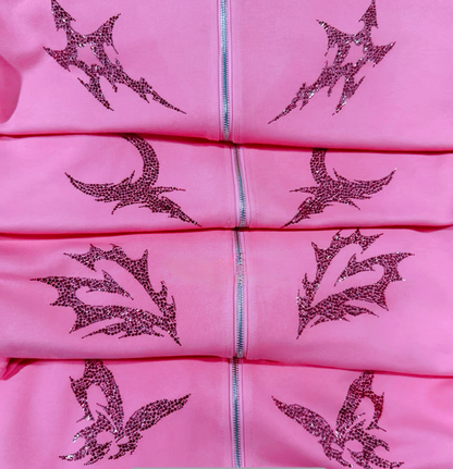 aespa Style Pink Logo Hoodie