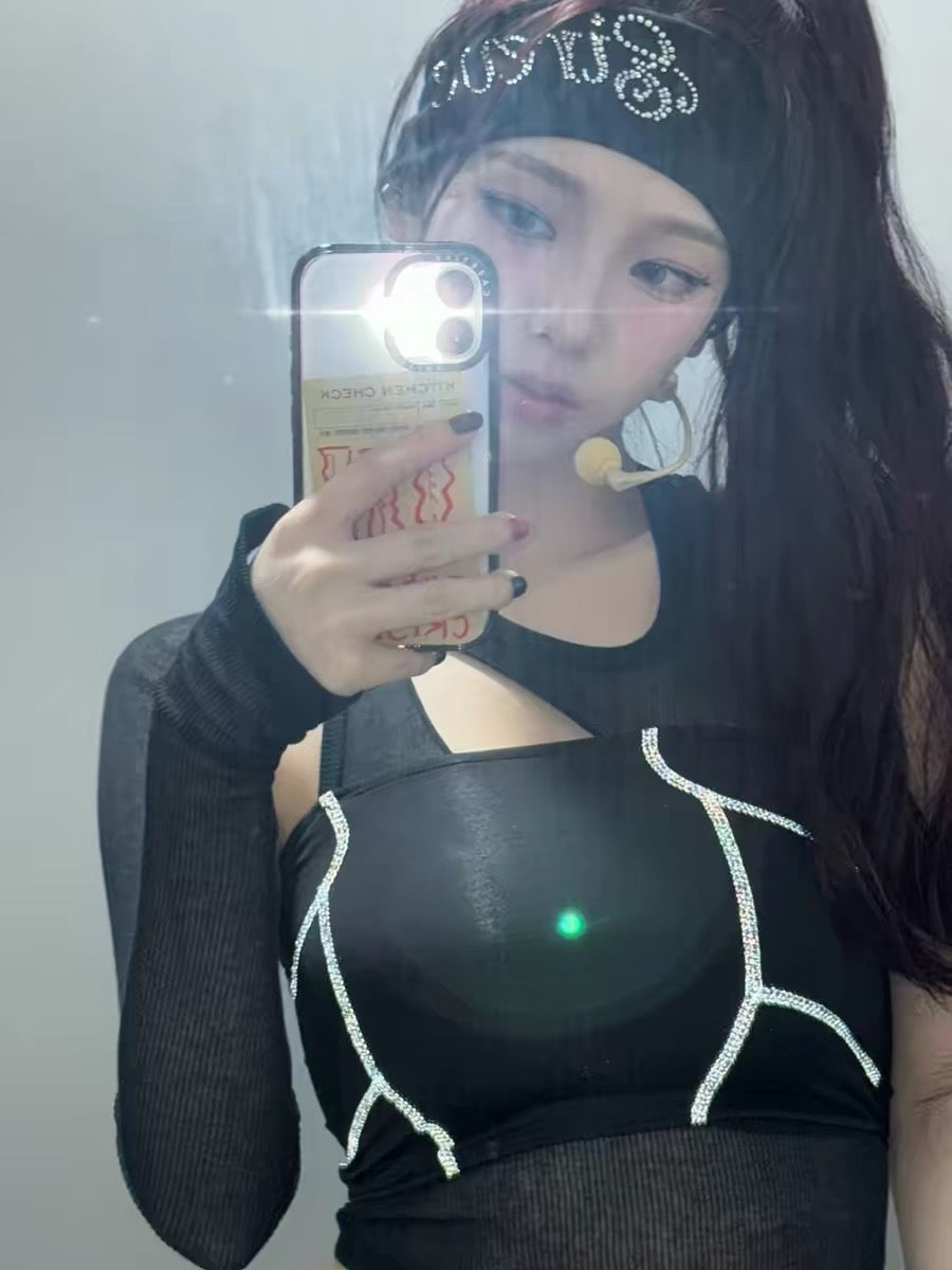 aespa Karina Style Whiplash Black Hair Band