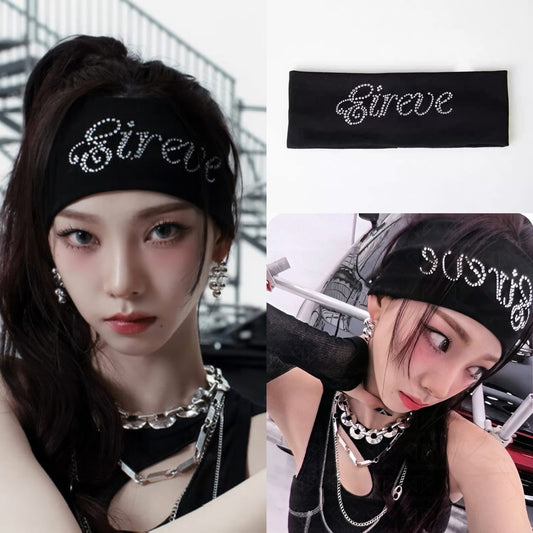 aespa Karina Style Whiplash Black Hair Band