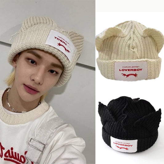 StrayKids HyunJin Knitted Hat with Ears