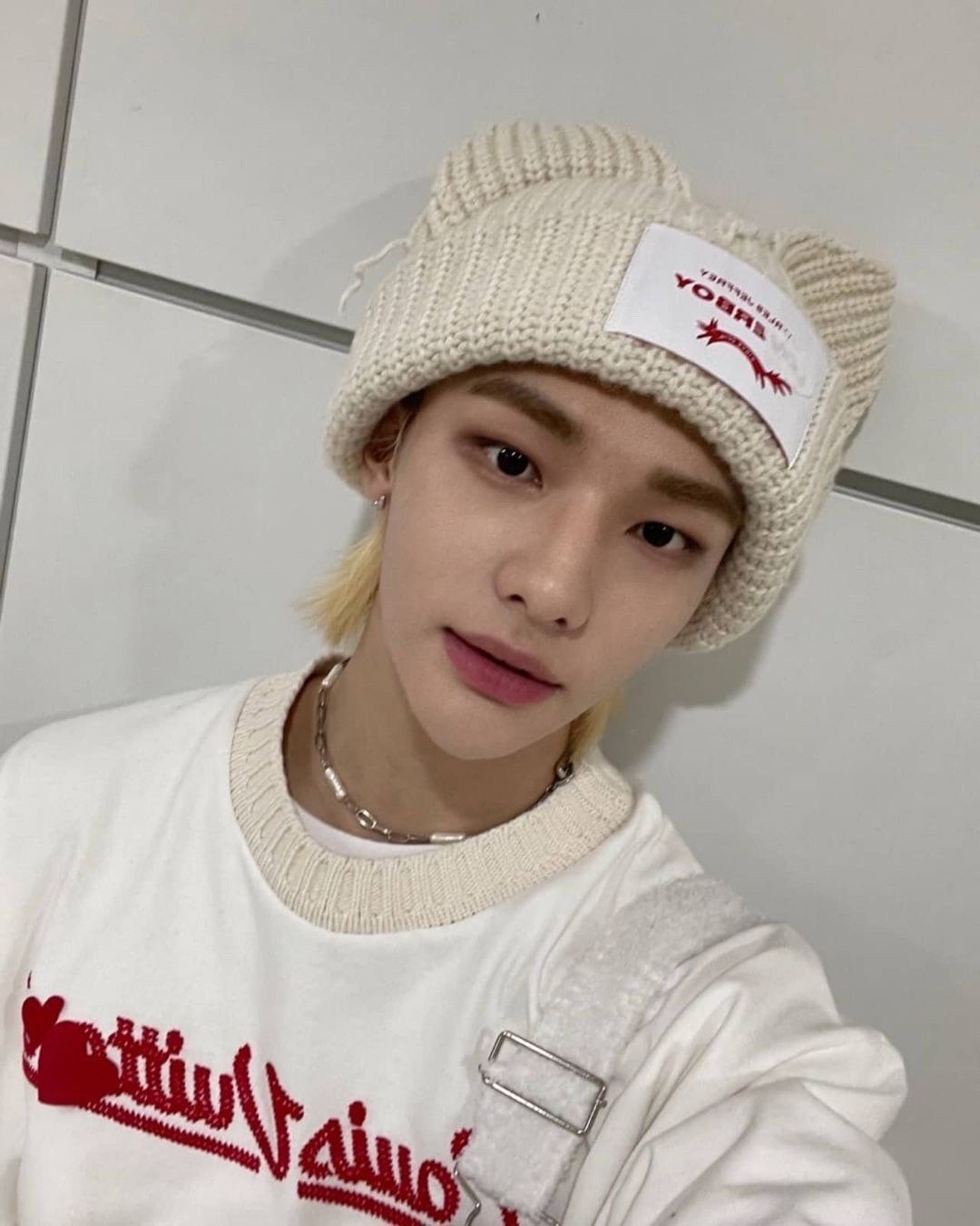 StrayKids HyunJin Knitted Hat with Ears