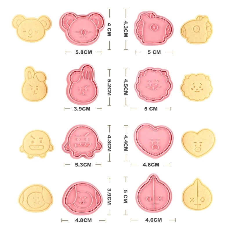 BTS BT21 Cookie Cutter 8pcs Set